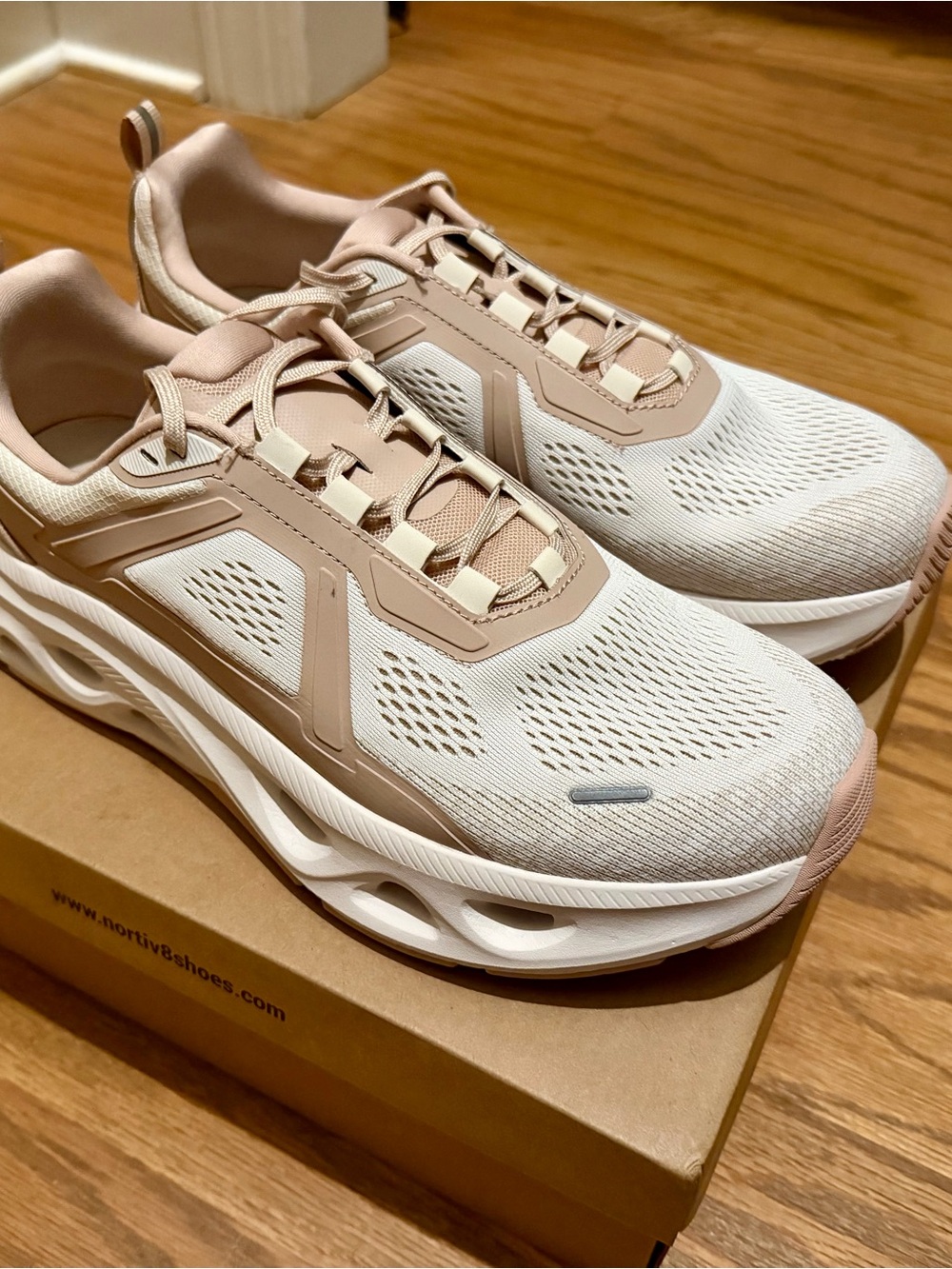 Nortiv 8 Women’s Athletic Sneakers - Blush & Cream
